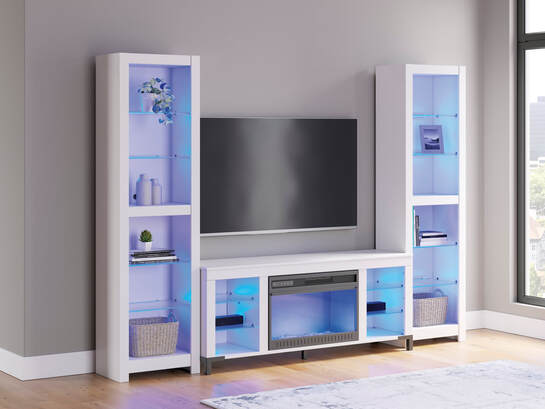 W2722 - TV Stand 59" L w/Fireplace (LED Lights)