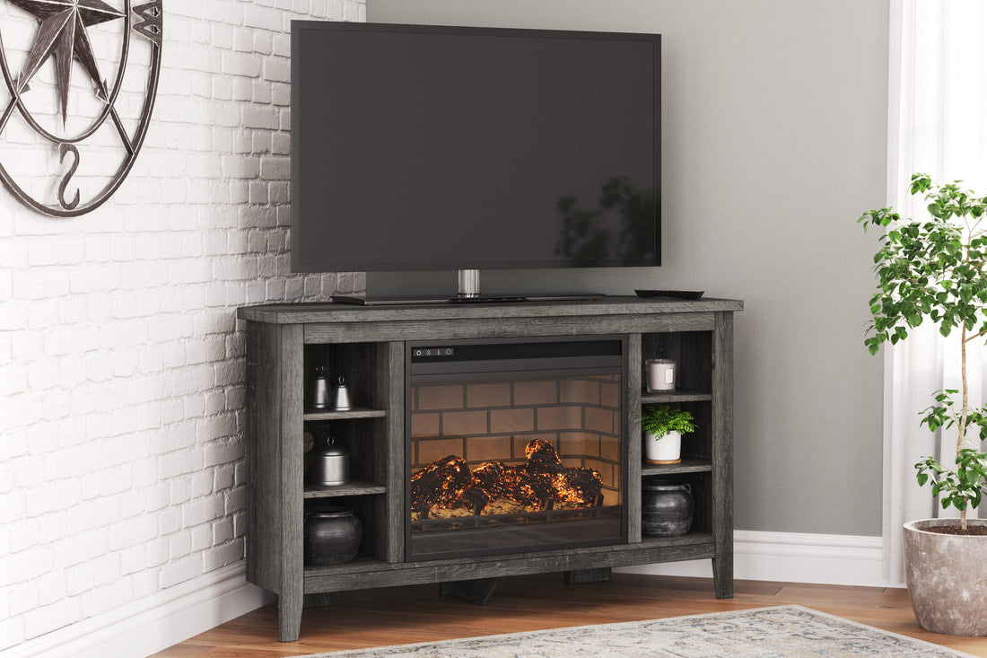 Ashley W275W6 Grey Camiburg Fireplace TV Stand