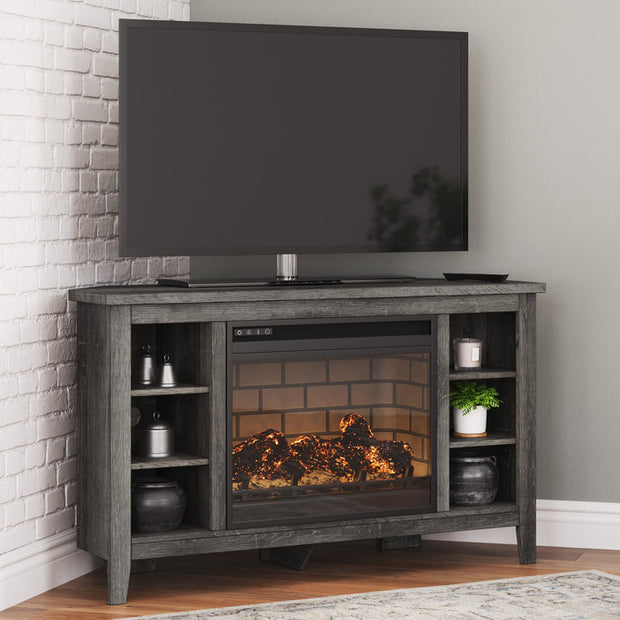 Ashley W275W6 Grey Camiburg Fireplace TV Stand