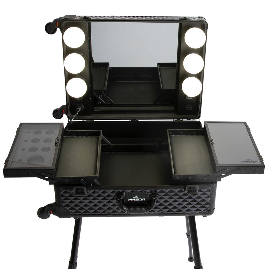 SlayCase XL Vanity Travel Train Case in Black Studded