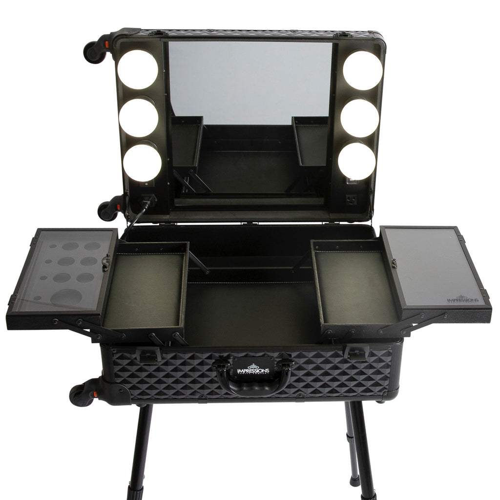 SlayCase XL Vanity Travel Train Case in Black Studded