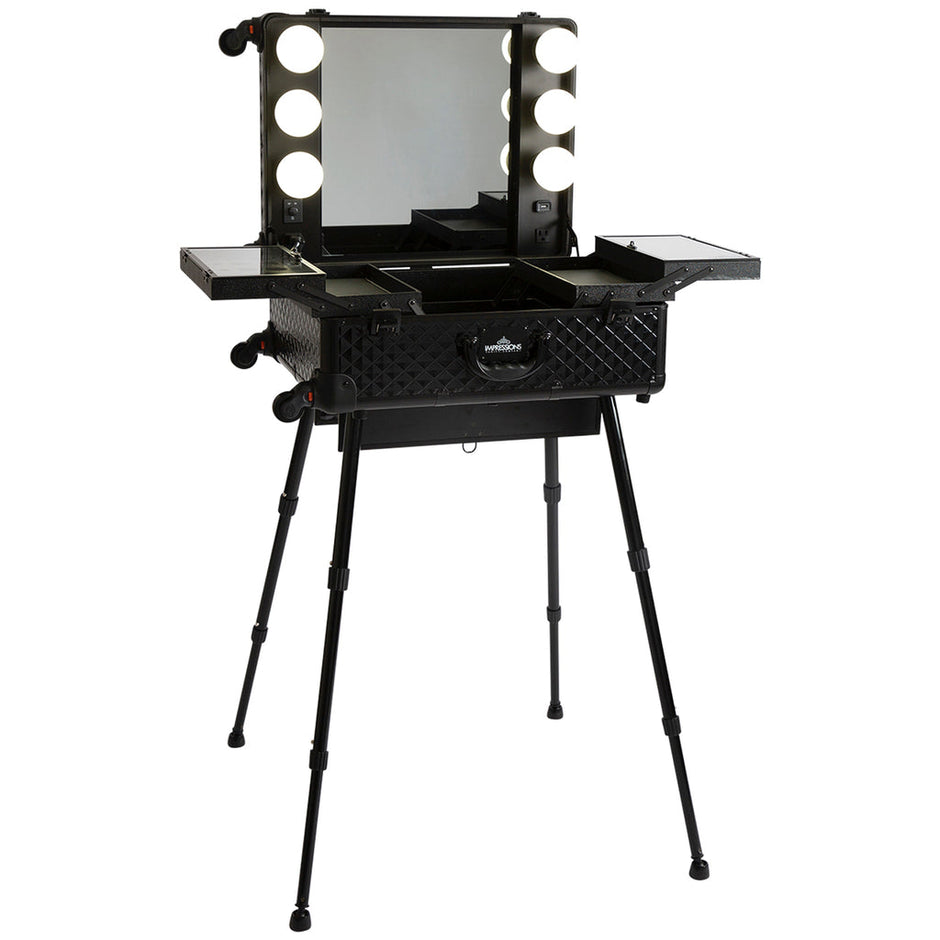 SlayCase XL Vanity Travel Train Case in Black Studded