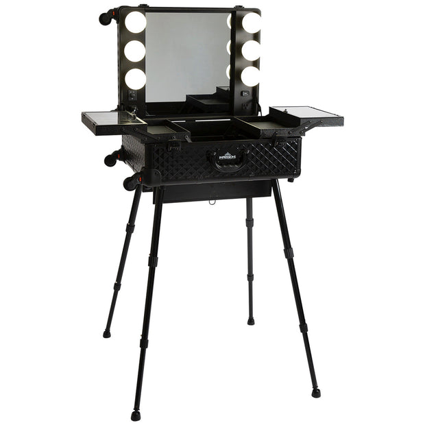 SlayCase XL Vanity Travel Train Case in Black Studded