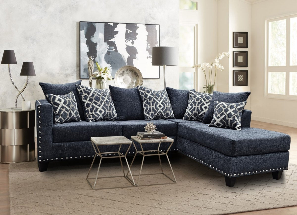2019 Charcoal Grey Sectional Nailheads