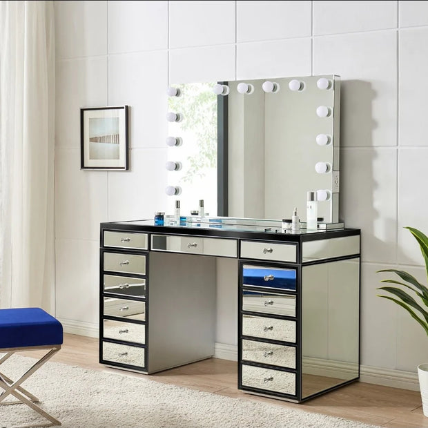 Juego de tocador negro Hollywood