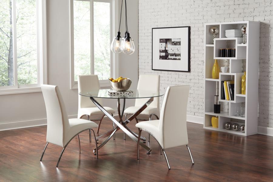 106440 Beckham White Dining Set