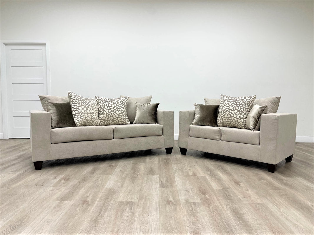110 Hollywood Beige Sofa & Loveseat Set