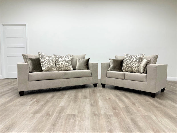110 Hollywood Beige Sofa & Loveseat Set