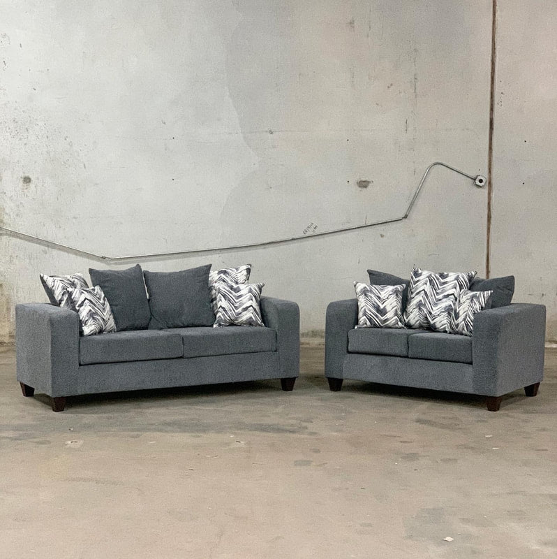 110 Charcoal Sofa & Loveseat Set