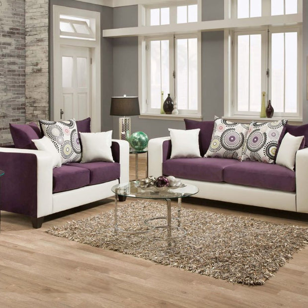 300 Purple Sofa and Loveseat