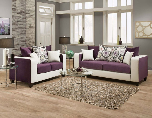 300 Purple Sofa and Loveseat