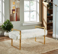 110Fur Chloe banco de piel blanca 