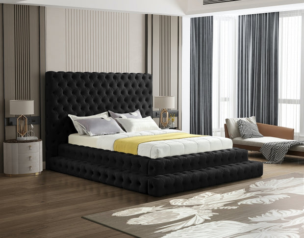 Cama de terciopelo negro Revel