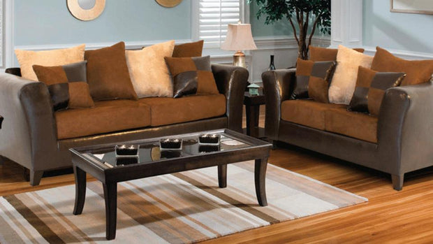 300 Chocolate Brown Sofa and Loveseat