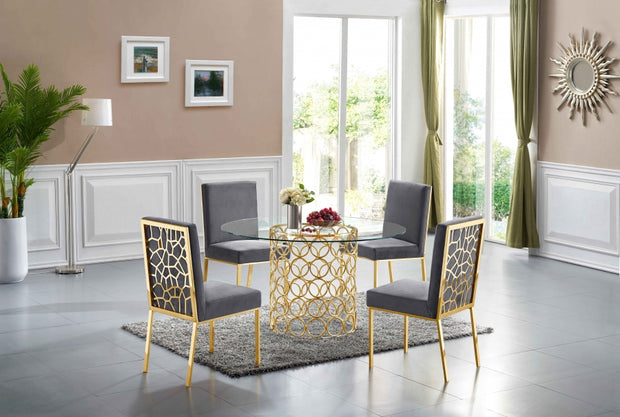 Opal Grey/Gold Dining Set