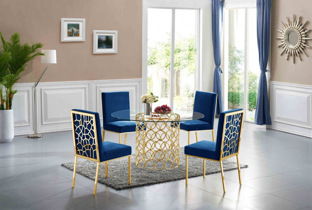 Opal Blue/Gold Dining Set