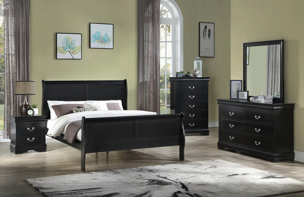 B3950 LOUIS PHILIP BLACK BEDROOM SET