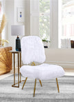 577Sillón con detalles de piel sintética Magnolia blanca 
