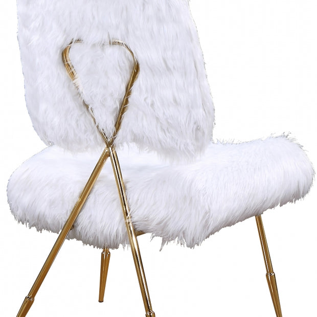 577Sillón con detalles de piel sintética Magnolia blanca 