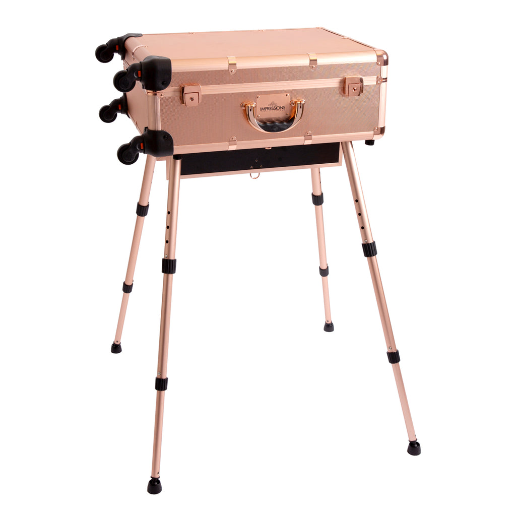 SlayCase® XL Vanity Travel Train Case in Rose Gold Bling