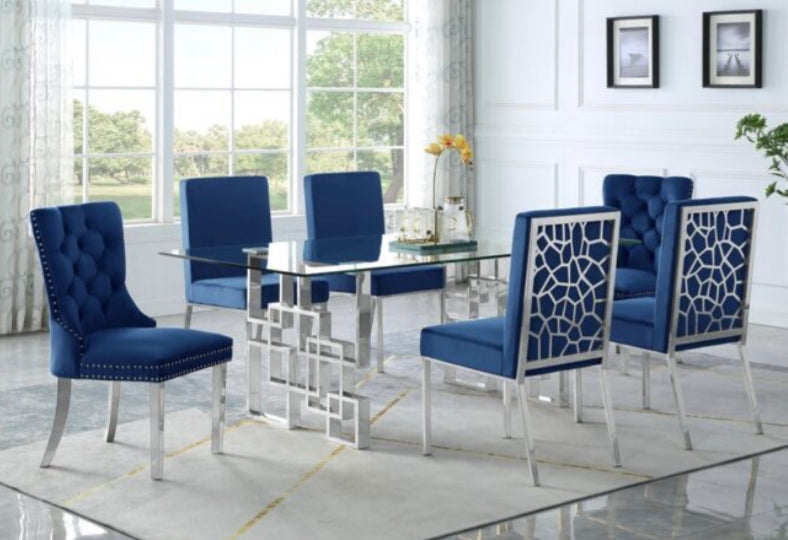 Alexis Blue Dining Table Set