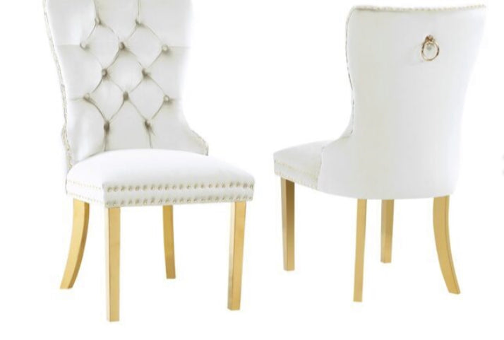 D750 Cream White Dining Set