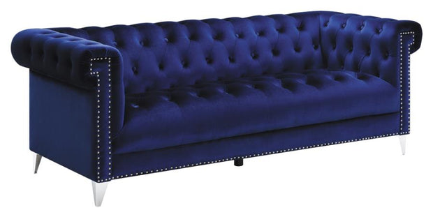 Bleker Tuxedo Blue Living Room Set