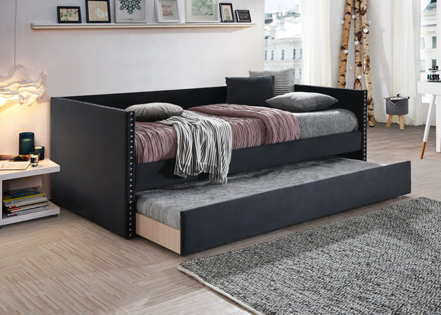 5321BK SADIE BLACK VELVET DAYBED