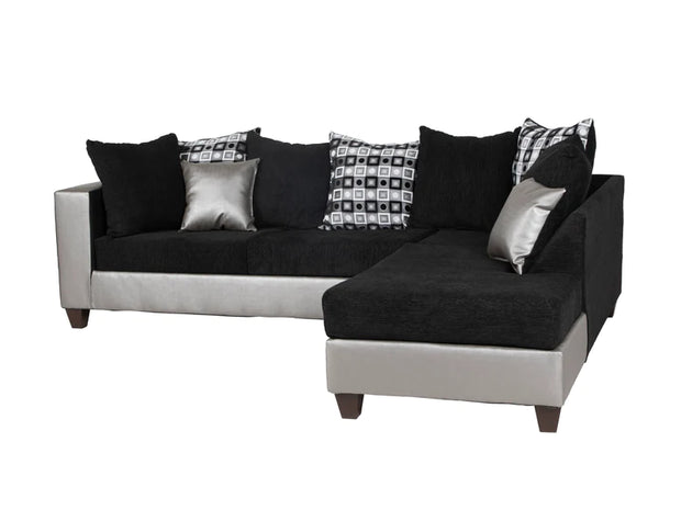 300 Sliver/Black Sectional