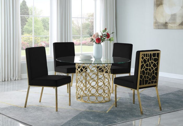 Opal Black/Gold Dining Set