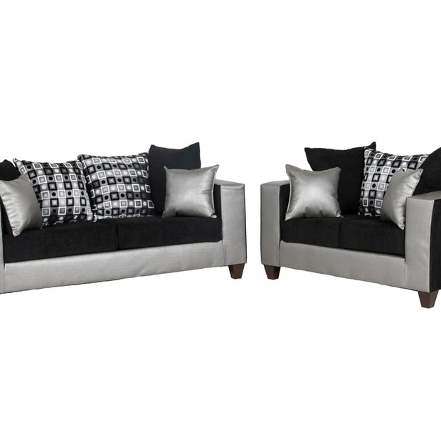 115 Astilla/Sofá Negro + Loveseat