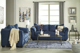 Ashley 75007 Darcy Blue Sofa and Loveseat