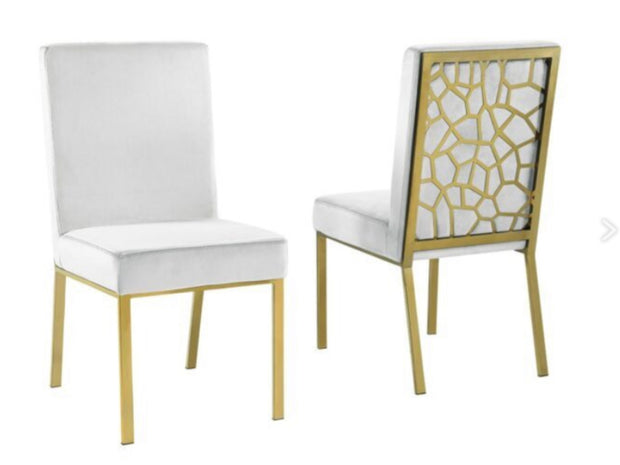 D750 Cream White Dining Set