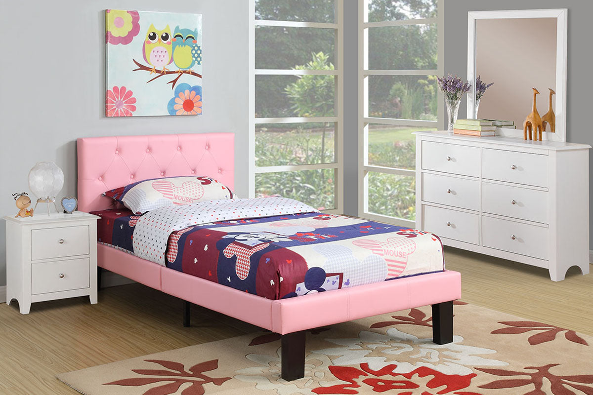 F9417T Pink Twin Bed