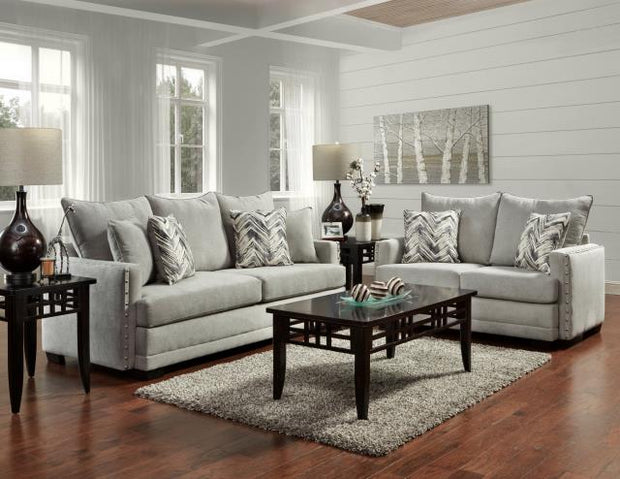 1680 Chevy Silver Grey Sofa and Loveseat