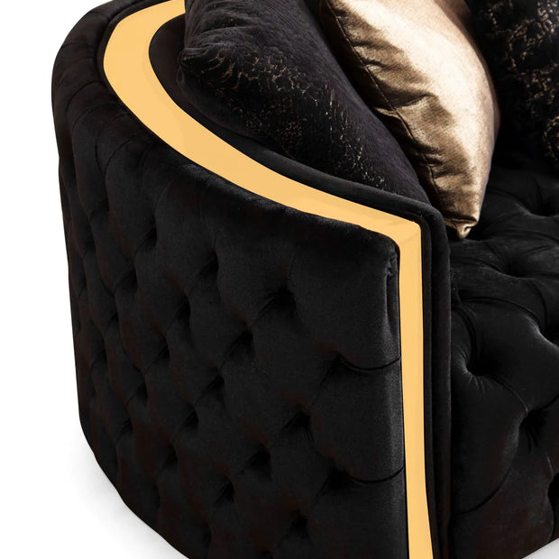 Fanci Black Velvet Sofa & Loveseat