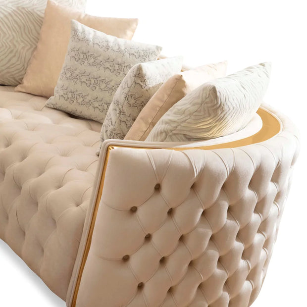 Fanci Ivory Velvet Sofa & Loveseat