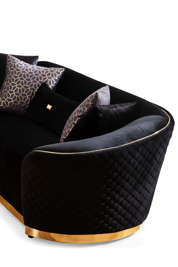 Aster Black Velvet Sofa & Loveseat