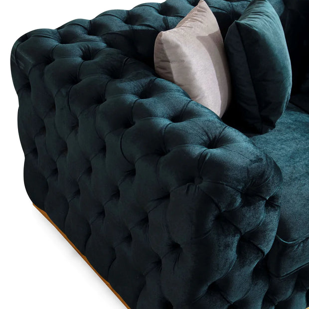 Sofá y loveseat de terciopelo verde Stella