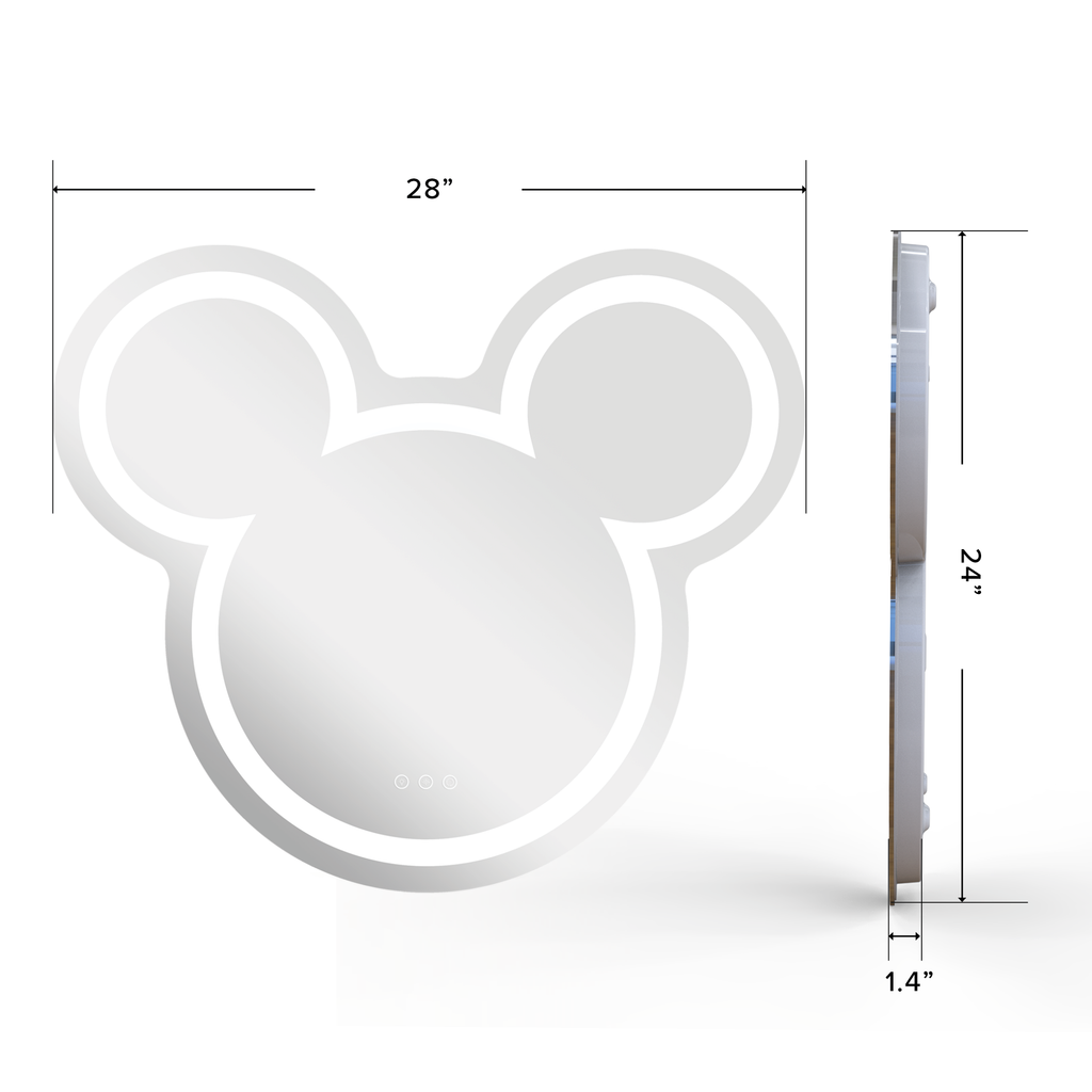 Mickey Mouse LED Wall Mirror Divine Decor Furniture