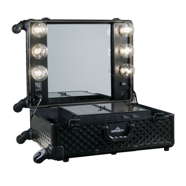 SlayCase XL Vanity Travel Train Case in Black Studded