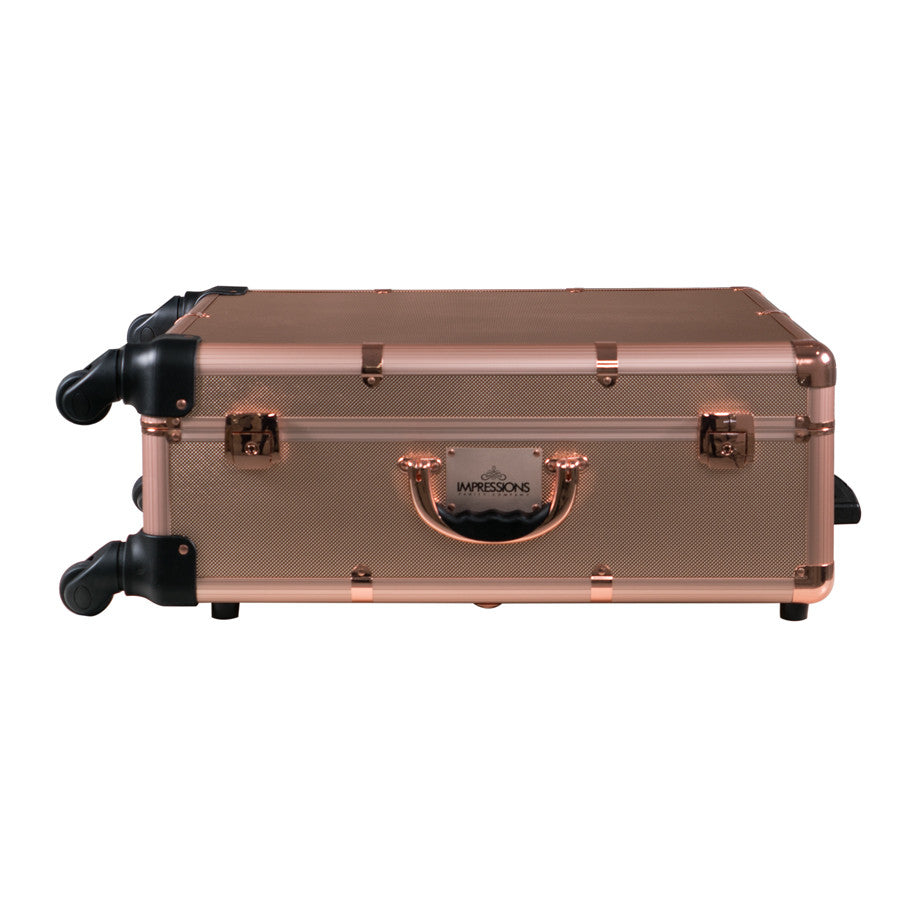 SlayCase® XL Vanity Travel Train Case in Rose Gold Bling