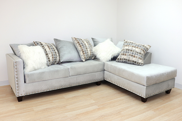 2019 Sliver Grey Sectional Nailheads