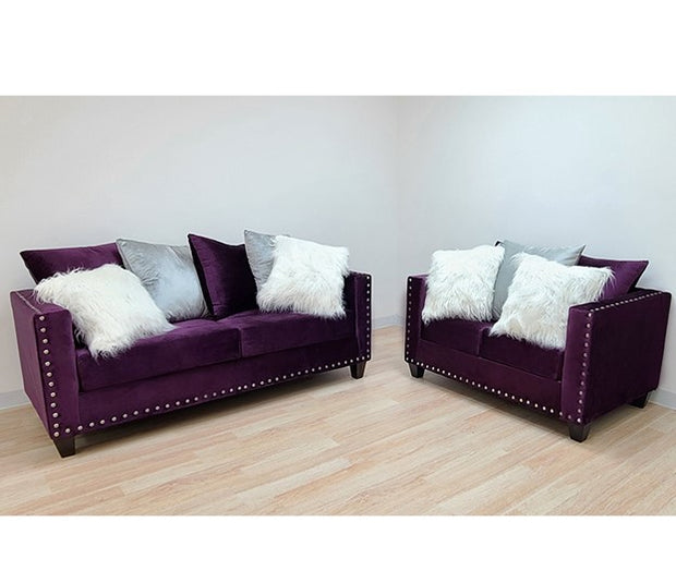 2019 Purple Sofa & Loveseat Nailheads