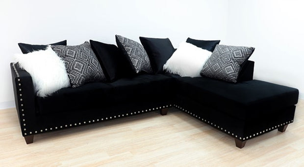 2019 Black Sectional Nailheads