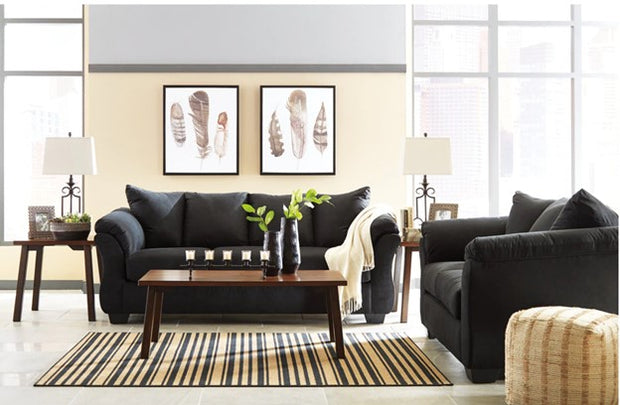 Ashley 75008 Darcy Black Sofa and Loveseat