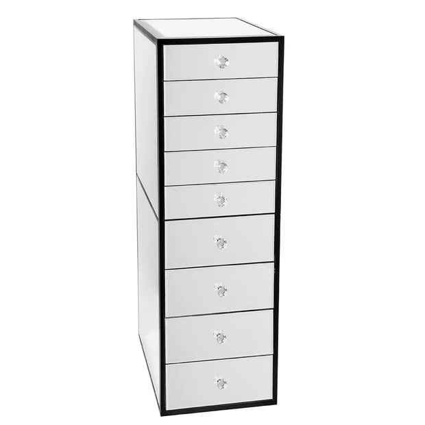MUEBLE DE ALMACENAJE CON ESPEJO DE 9 CAJONES SLAYSTATION NEGRO PREMIUM CON ESPEJO