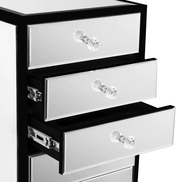 MUEBLE DE ALMACENAJE CON ESPEJO DE 9 CAJONES SLAYSTATION NEGRO PREMIUM CON ESPEJO