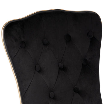 BLACK ELISE TUFTED VANITY CHAIR