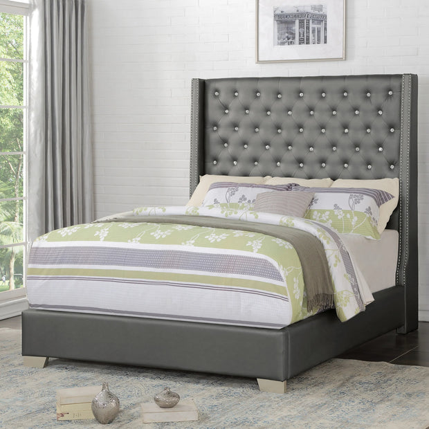 Cama de diamante gris plateado Sh228